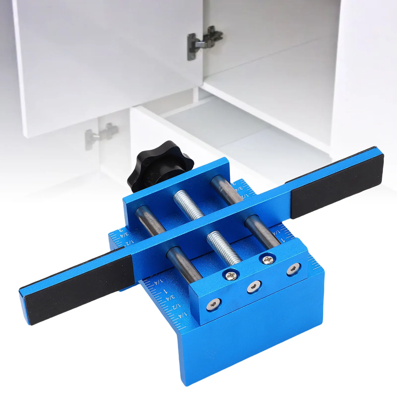 مفصل باب الخزانة، أداة تحديد موضع تركيب باب الخزانة، أداة تحديد موقع سبائك الألومنيوم باللون الأزرق #4