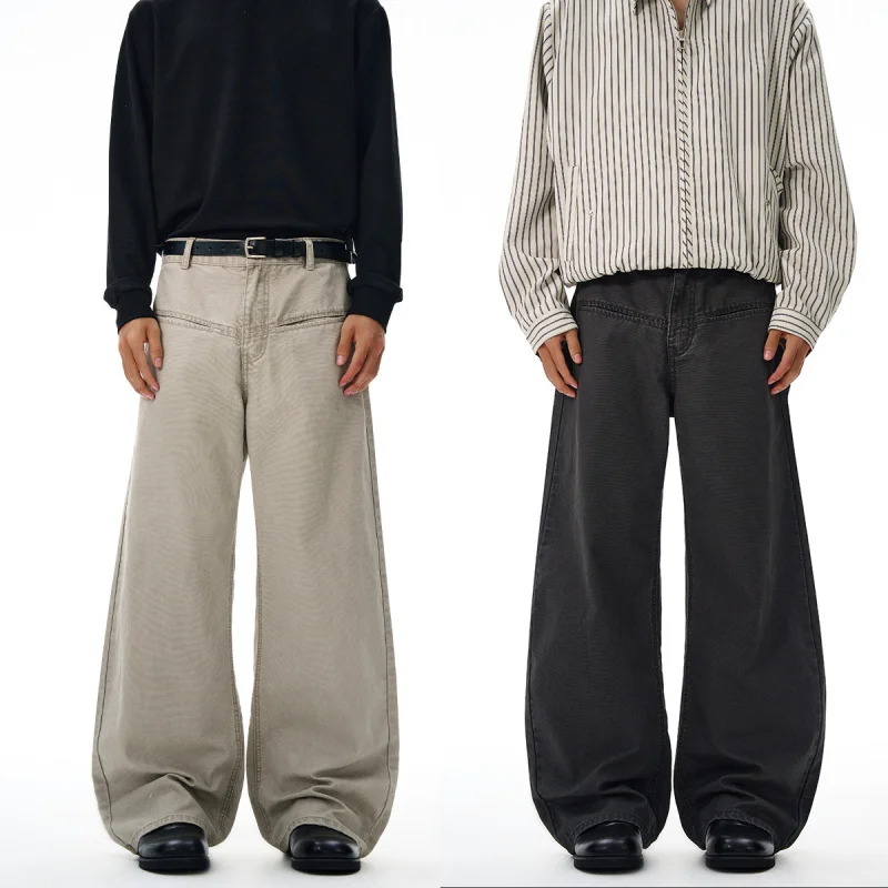 

2025 autumn and winter casual pants, men's and women's straight tube loose fitting trendy street Japanese style jeans