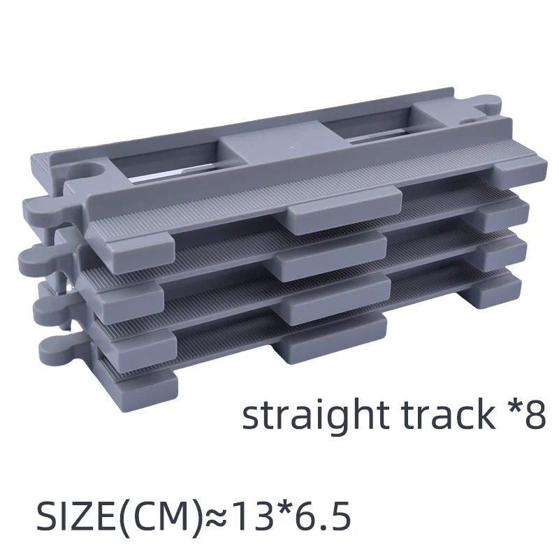 Vehicle Track Block Train Straight Curved Track Crossover Parts Railway Switch Big Size Building Bricks City View Accessories