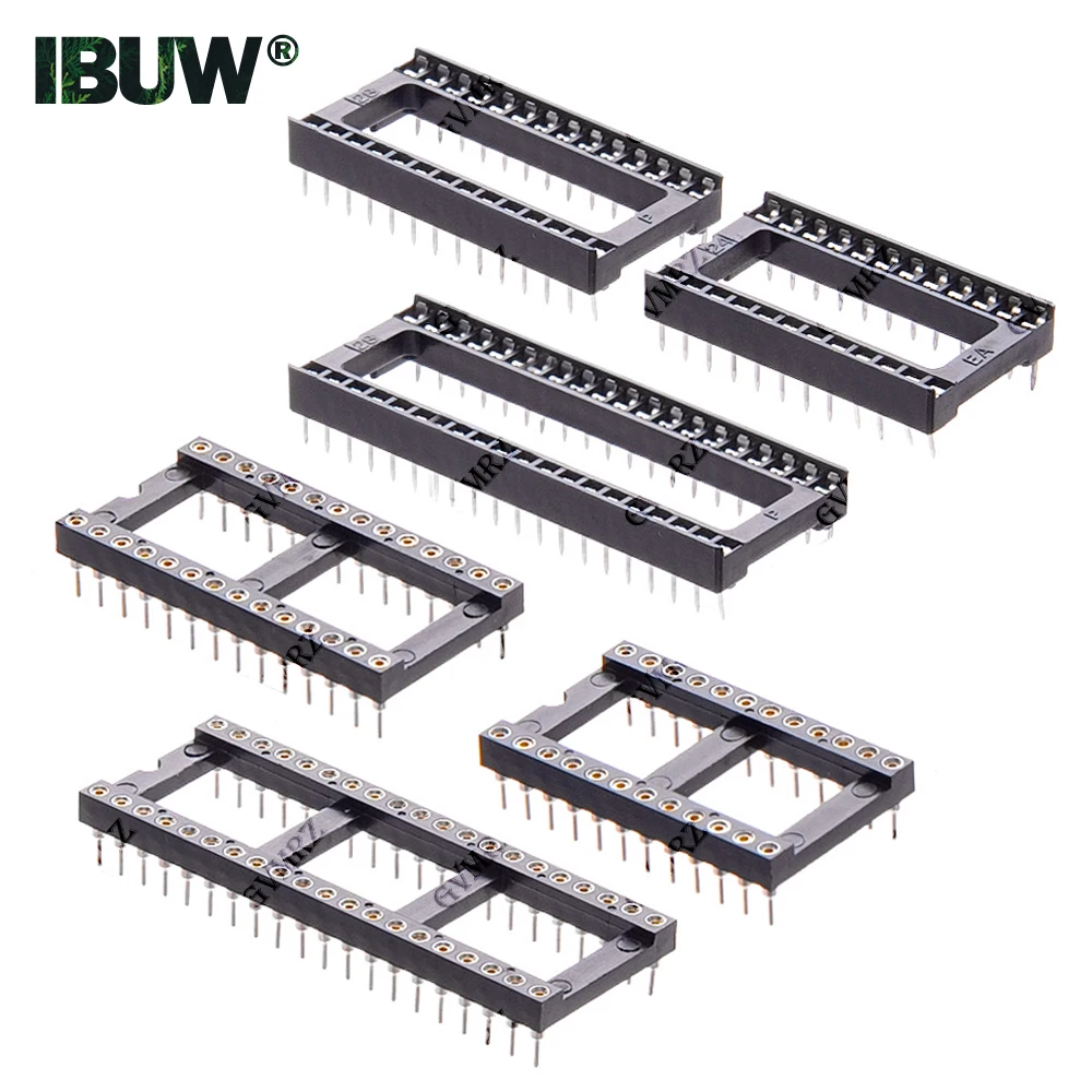 10PCS DIP IC Socket Adapter Assorted Sizes DIP6–DIP40 Round Pin / Square Pin Narrow & Wide Type for PCB DIY Electronics
