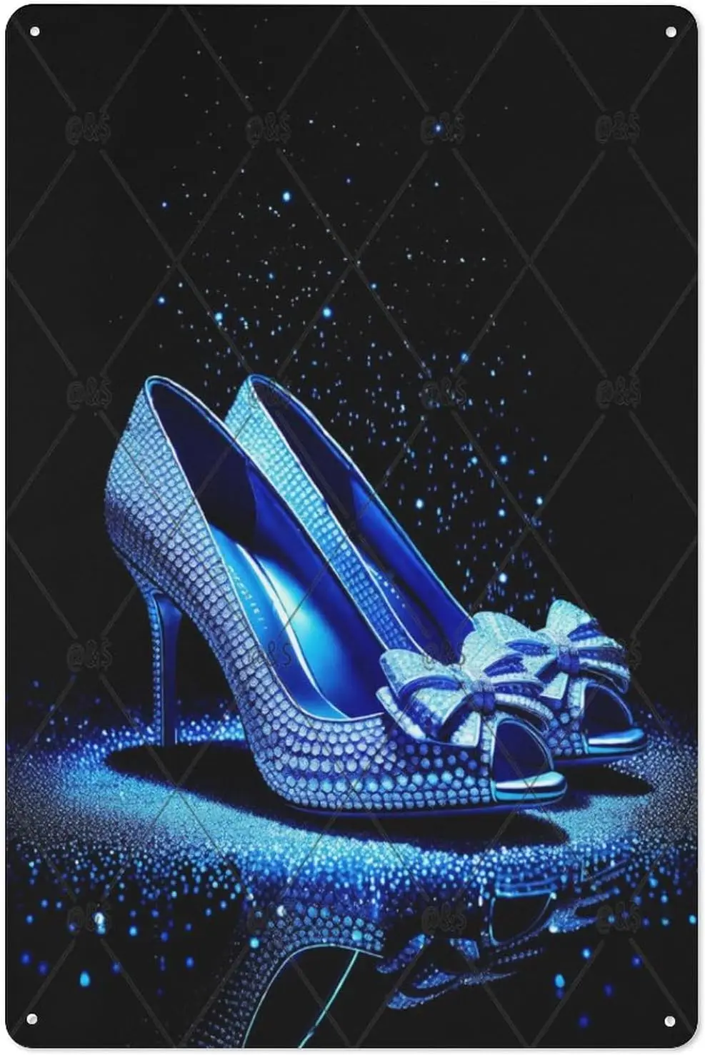 Metal Tin Sign 8 x 12 Inch,Sparkling High Heels Tin Signs Decor,Funny Metal Tin Signs for Man Cave,Metal Posters for Room Wall D