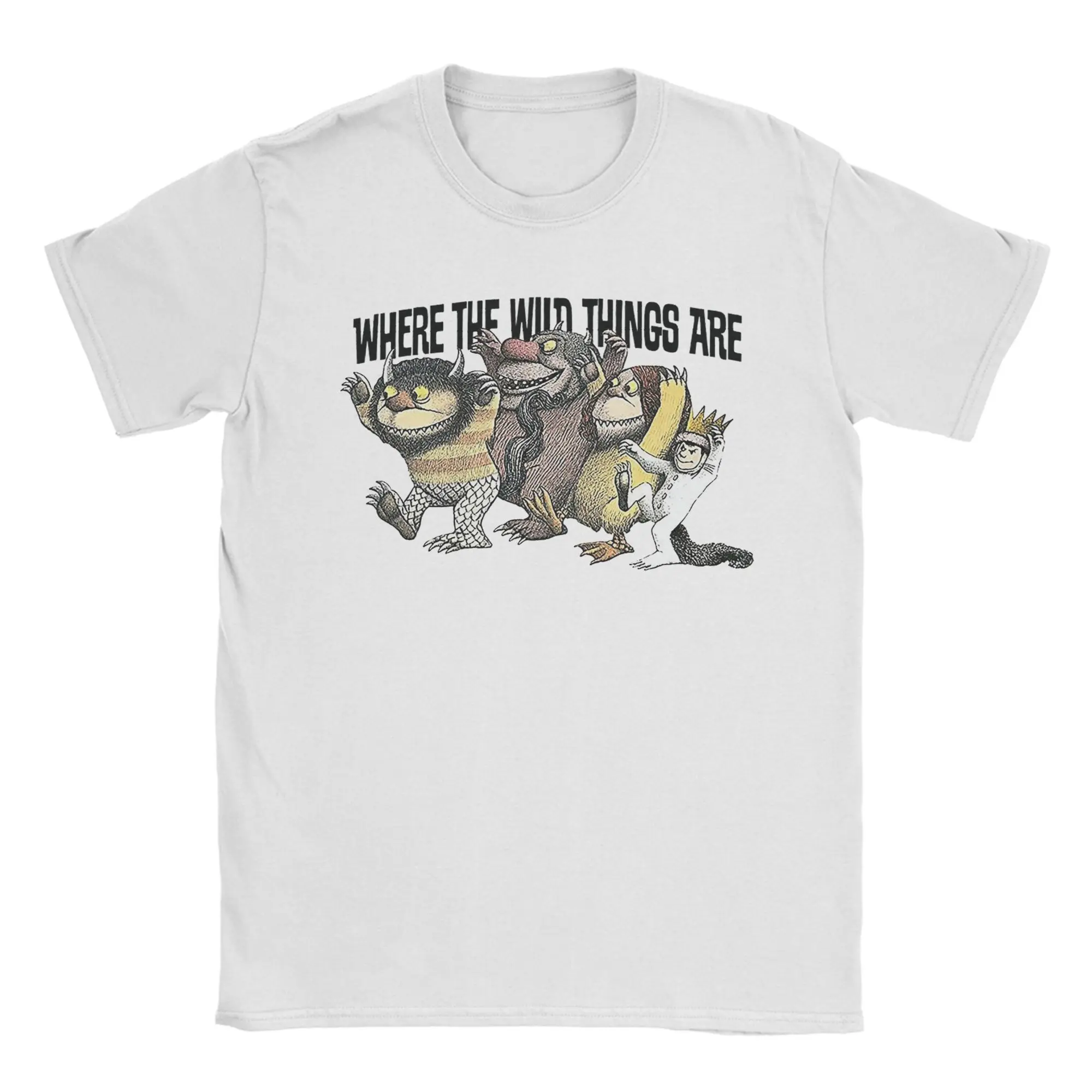Men's Where The Wild Things Are T Shirts  100% Cotton Tops Casual Short Sleeve Crew Neck Tees 4XL 5XL 6XL T-Shirt