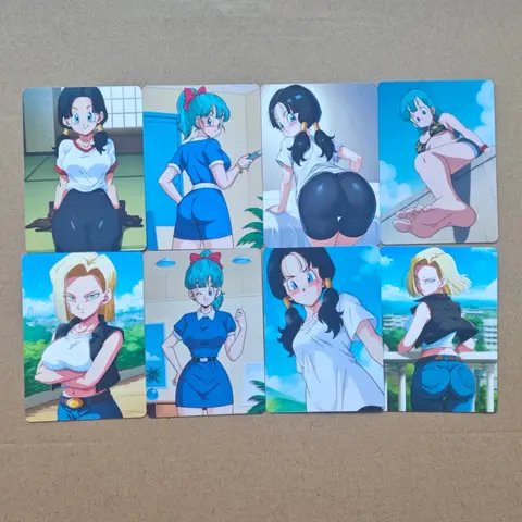 Doppio lato 8PCS Carte sexy Gioco Anime Bulma Videl Senza mosaico Android 18 Lazuli ACG NSFW Carta Giocattoli da collezione per adulti 18+