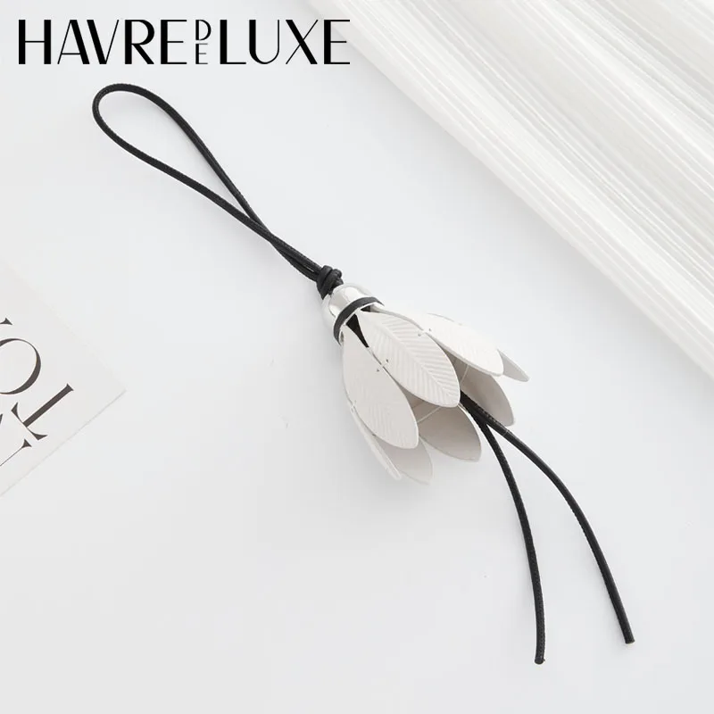 Badminton leather bag charm white keychain bag pendant decoration high luxury girl gift bag accessories