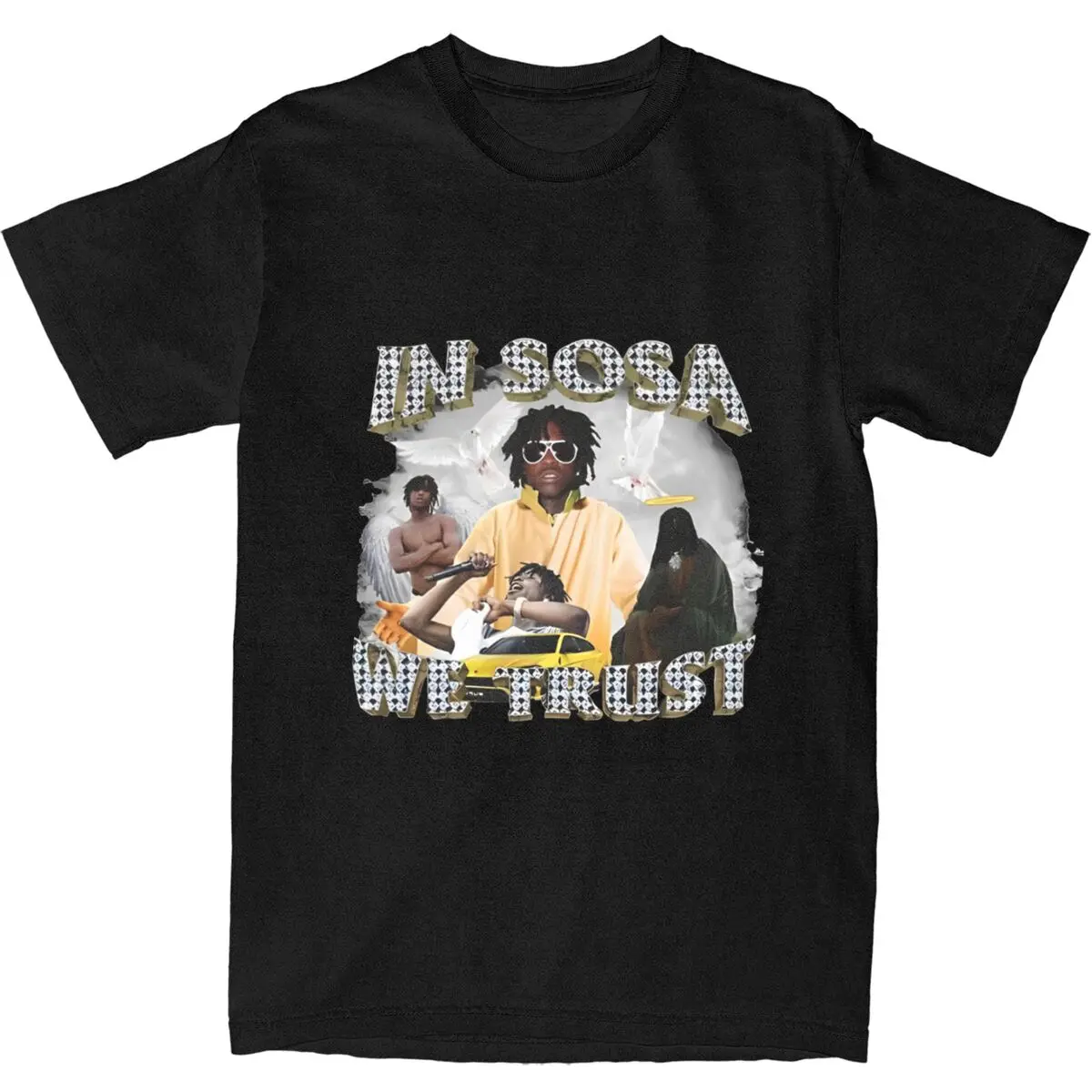 In Sosa We Trust Chief Keef T-Shirt Summer Streetwear T Shirts 100 Cotton Hippie Tshirt For Mens Short Sleeve Casual Top Tees