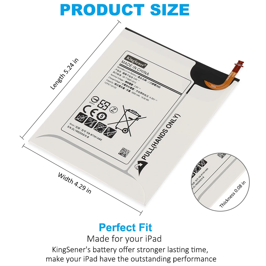 KingSener EB-BT561ABE EB-BT561ABA Tablet Battery For Samsung Galaxy Tab E T560 T561 SM-T560 Tablet Battery Sm-t565 5000mAh