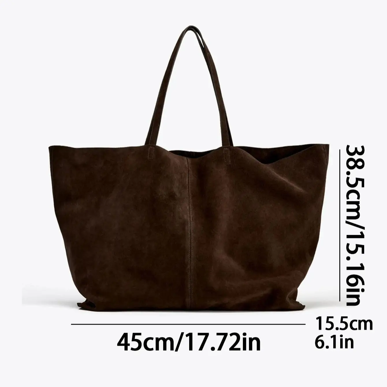 Women's Large Suede Tote Bag Luxury Design Commuter High-end Armpit Bag Soft Handle Fashion Shoulder Handbag for Ladies image 3