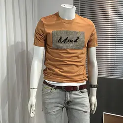 Short -sleeved Men's T -shirts Summer Half -sleeve Top Youth Slim Bottom Shirt Cotton T -shirt Men's Trend Leisure and Handsome