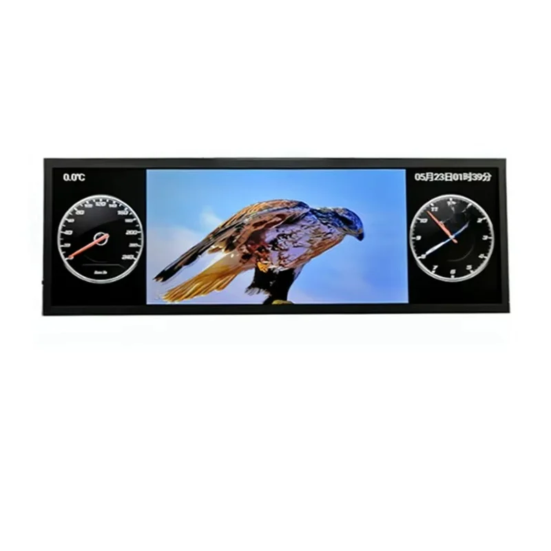 24.6 inch wide stretch screen LCD touch display car strip digital signage DVD player 62.5 * 2