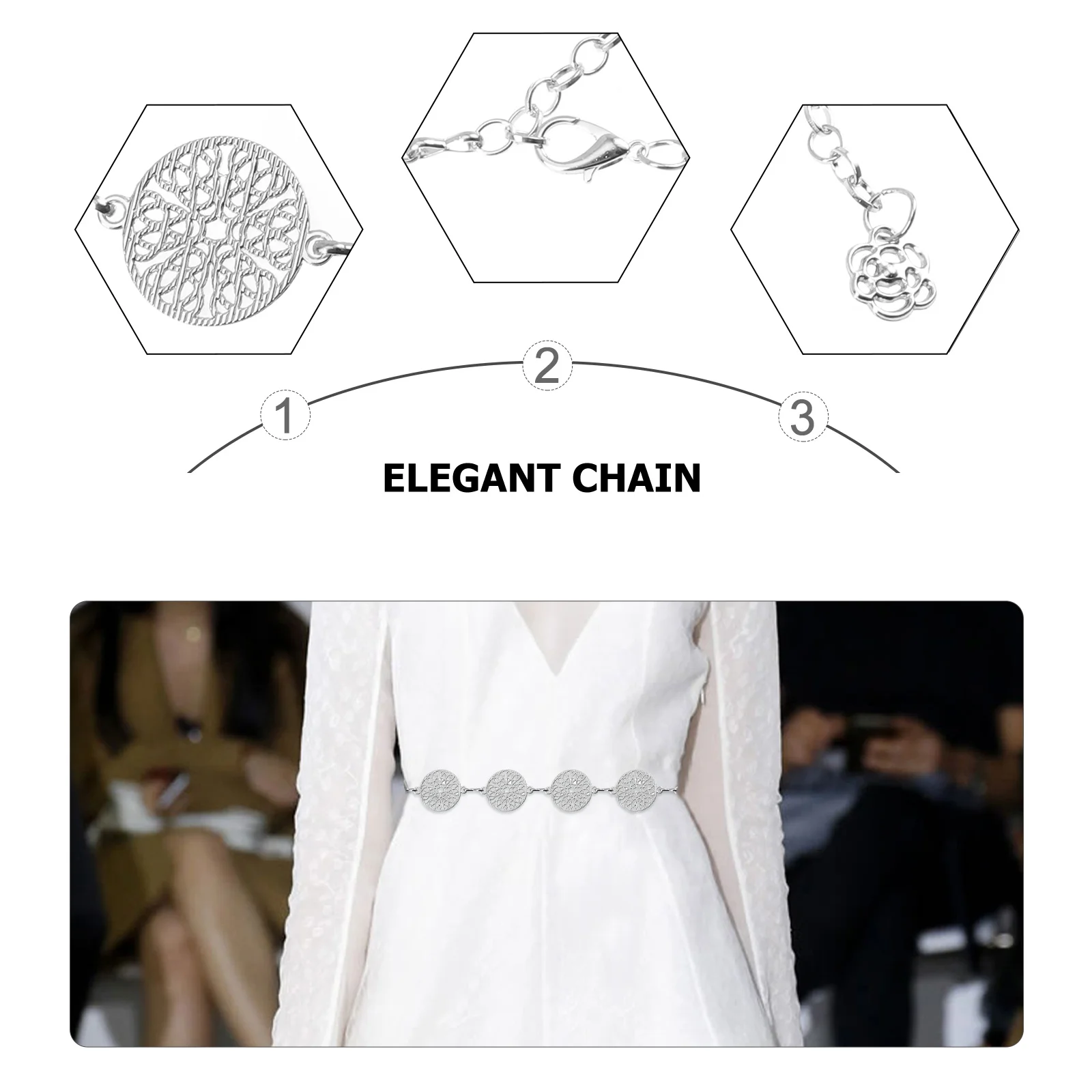 

Fashion Waist Chain Metal Iron Stylish Design Clothing Jewelry Belt Accessories Women Party Decoration Waist Chain