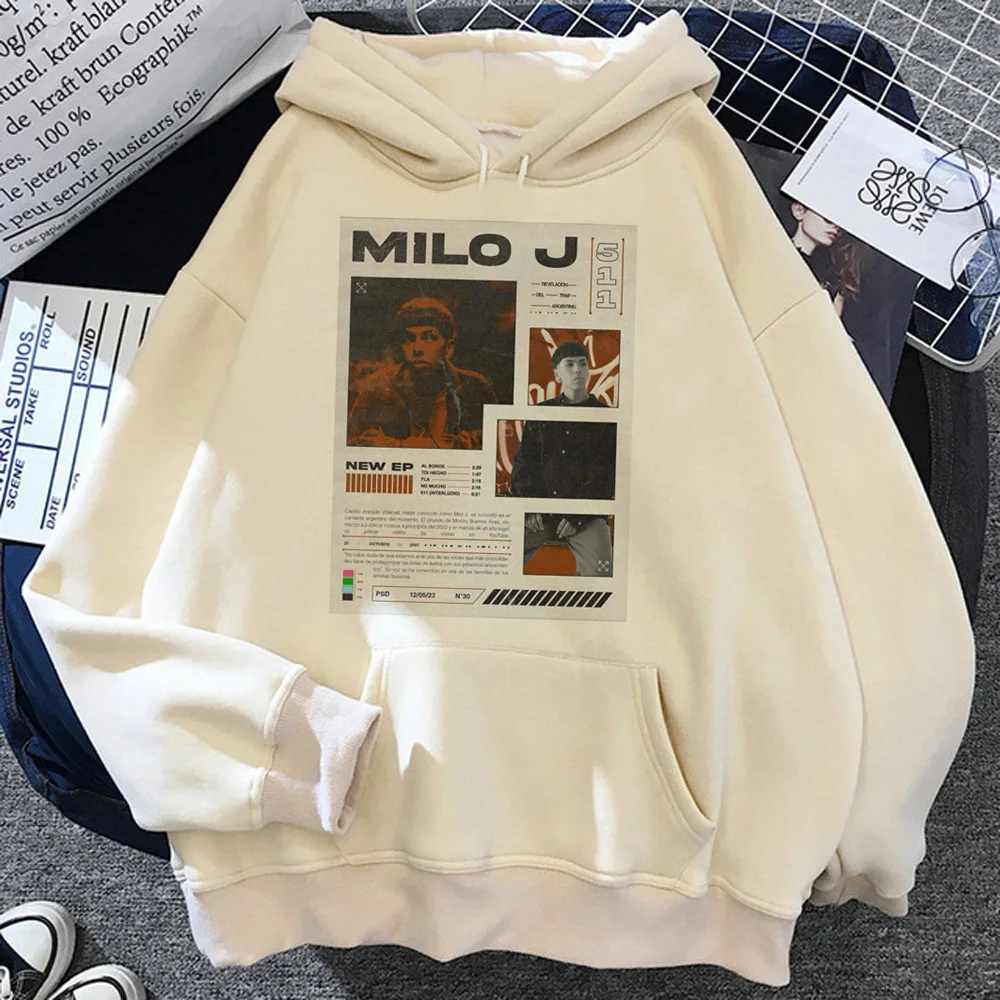 

Milo j hoodie anime Y2K graphic anime sweater harajuku elegant female tracksuits casual wear harajuku comic designer