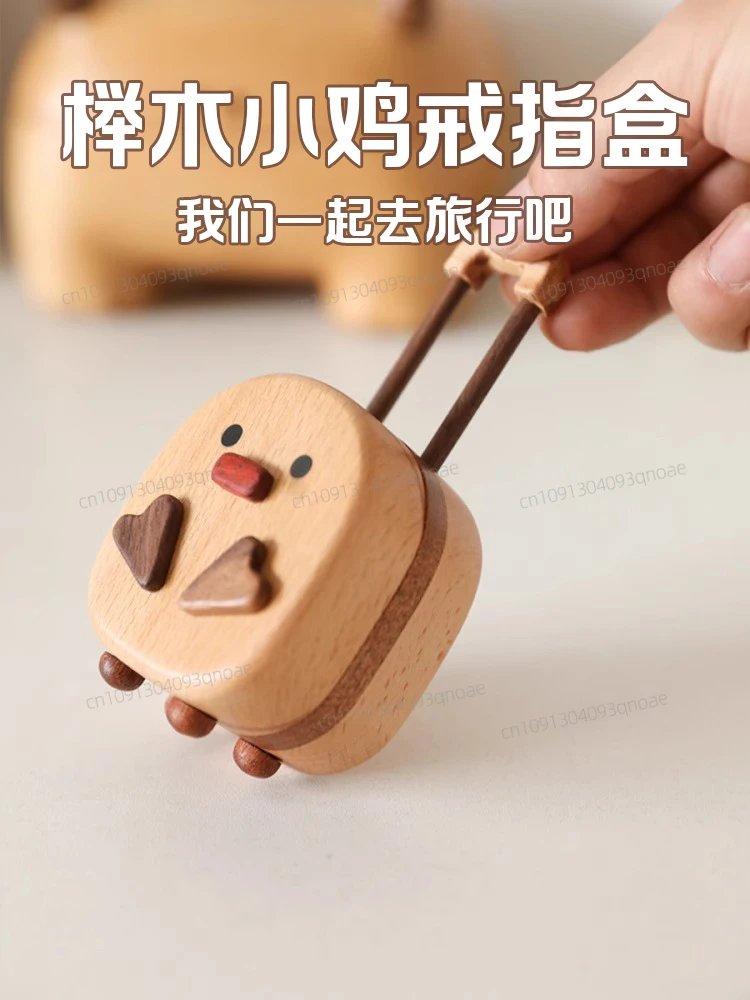 

Travel, trolley case log cute cartoon jewelry ring necklace storage box desktop jewelry wedding gift
