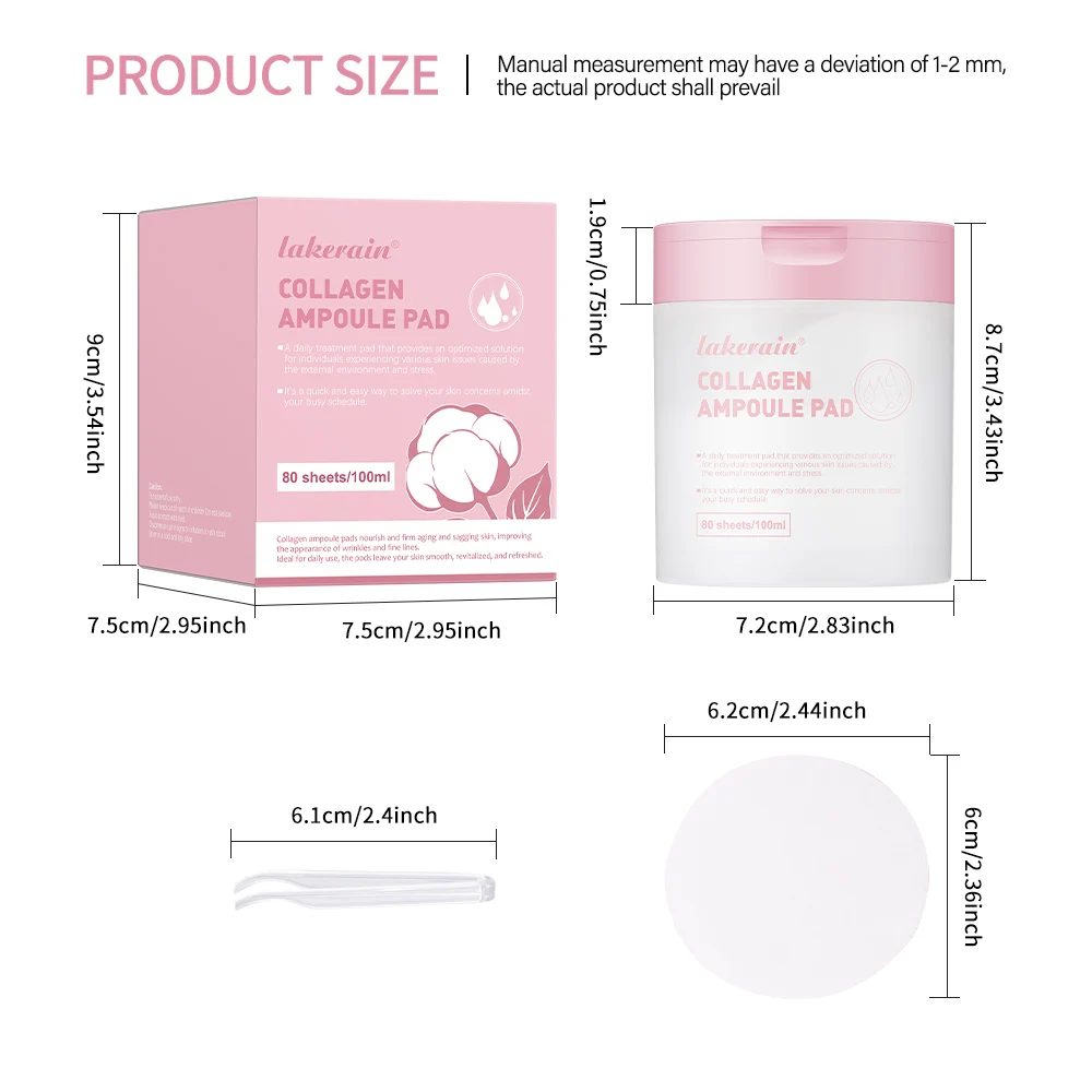 80 ورقة/ وسادات قطنية 100 مل لجميع أنواع البشرة، شد البشرة وتحسين الخطوط الدقيقة، وتوازن حب الشباب والبشرة الحساسة