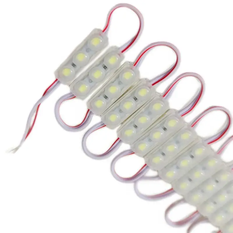 200pcs Super Bright Mini 3 LED Injection Module  Lights 2835 SMD LED with Lens 12V 0.6W Light for Letter Sign Advertising Signs
