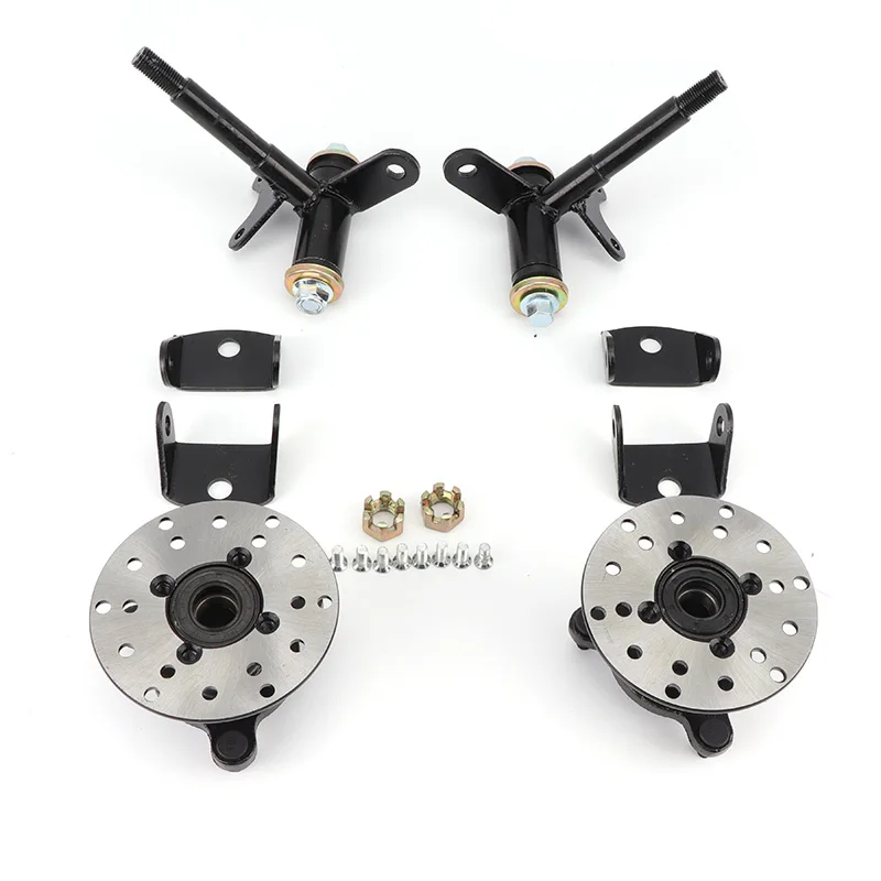 1Set 3 Stud Steering Strut Knuckle Spindles with 108mm Brake Disc Wheel Hub For 110cc DIY Electric ATV UTV Golf Buggy Bike Parts