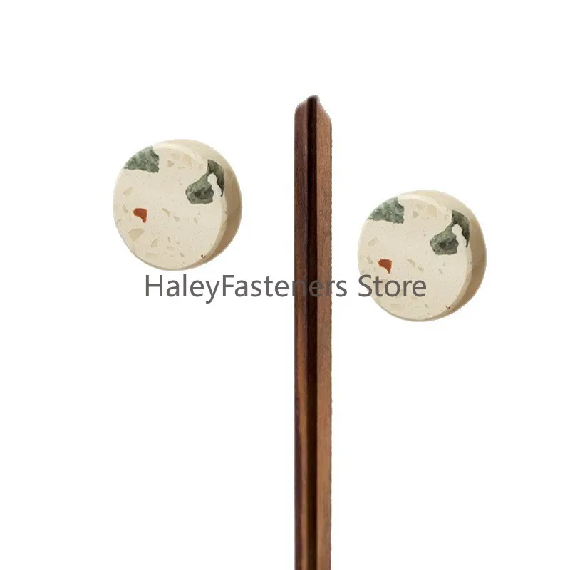 White / Black Natural Marble Semiclrcle Cabinet Handles Drawer Round Knobs Light Luxury Wardrobe Pulls Kitchen Accessories