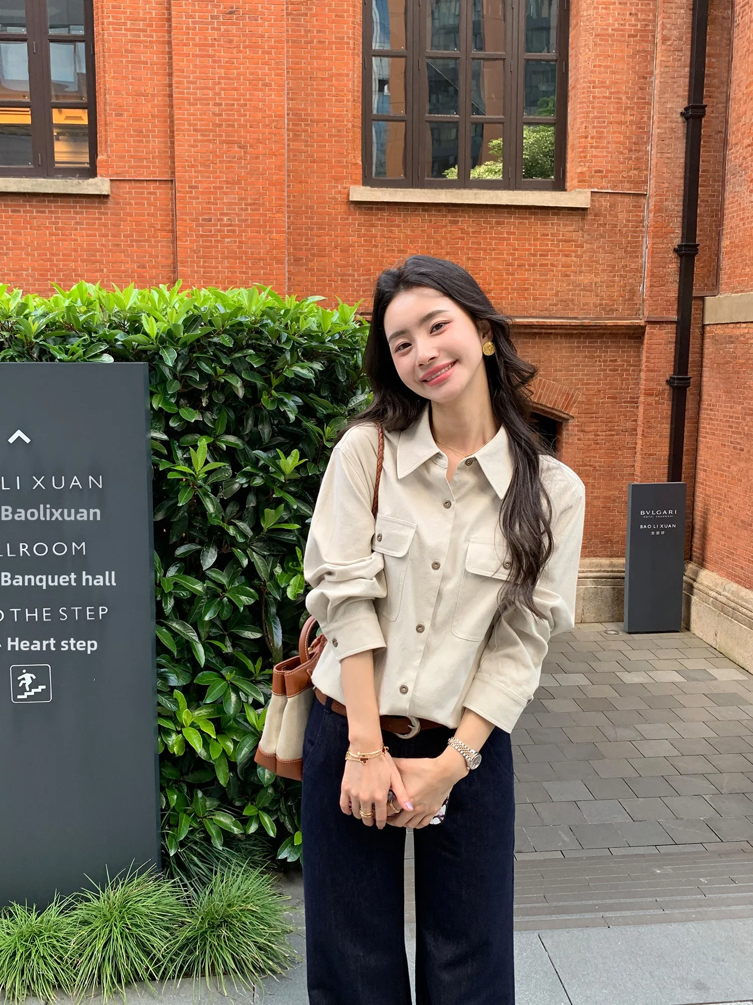 

Pusumede lectual Relaxation Винтажная рабочая одежда с воротником Double ket Long Sve Женская свободная повседневная одежда irt