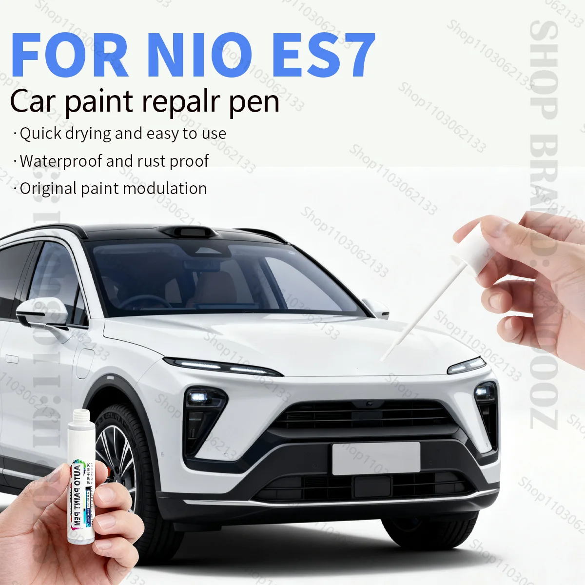 طلاء السيارات إصلاح القلم الطلاء خدش إصلاح الملحقات أزرق أخضر سحابة أبيض أسود أحمر الذهب رمادي ل 2022-2024 NIO ES7