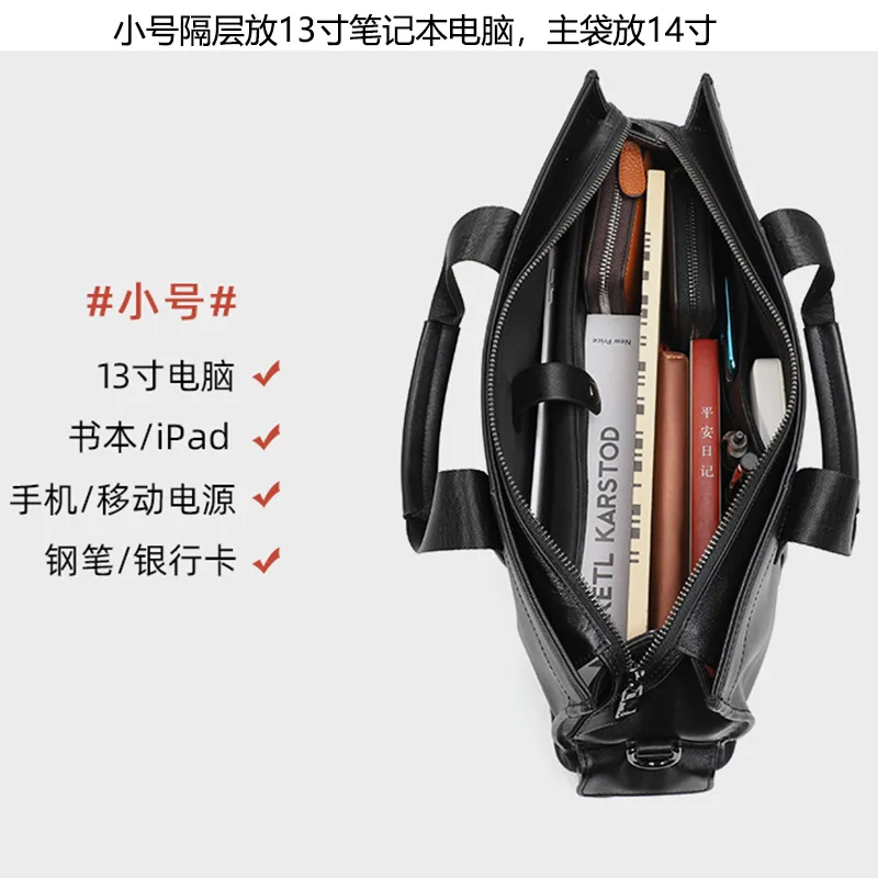 NZPJ Business Leder herren Handtasche Top Schicht Rindsleder Aktentasche Casual Schulter Messenger Tasche Geeignet für 14 Zoll Laptop – Detail 18