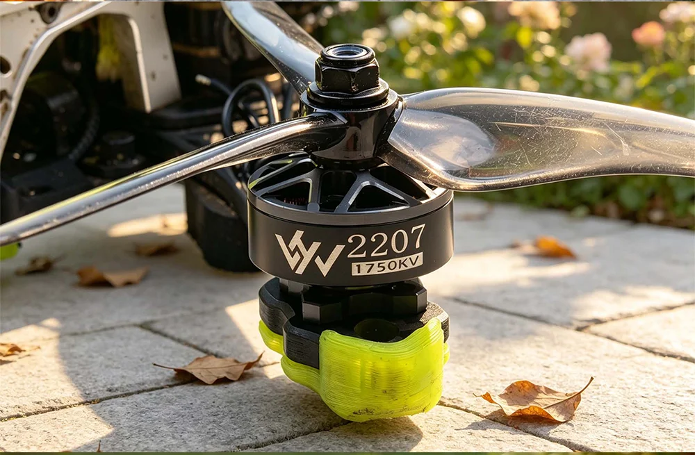 2207 FPV Bürstenloser Motor 1750KV 1950KV 2150KV 6S Lipo 1,81kg Max. Schub 34,5-35,5g 5 Zoll 51466 Propeller Racing Freestyle Drohnenteile – Detail 7