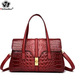 Luxury Crocodile Pattern Handbags Women Shoulder Bags Designer Ladies Tote Famous Brand Leather Shoulder Crossbody Bag for Women