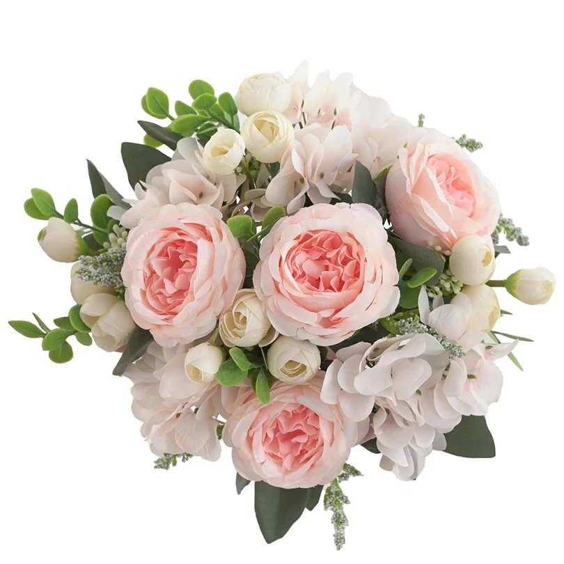 

Artificial Flower Silk Hydrangea Peony Wedding Bridal Bouquet Home Vase Outdoor Garden Festival Diy Gift Box Car Hot Sale Wreath