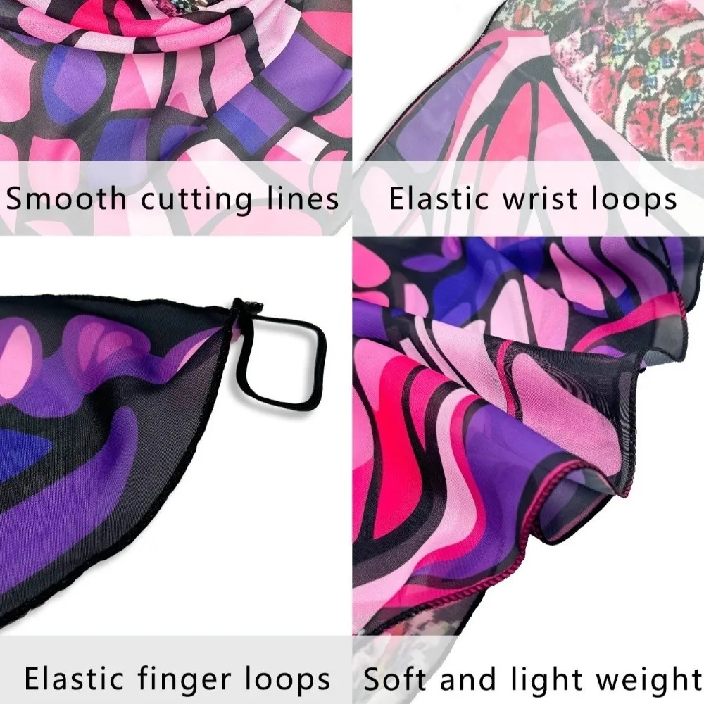 다채로운 어린이 나비 날개 의상 코스프레 의상 DIY 장식 망토 나비 멋진 드레스 요정 망토 크리스마스 할로윈