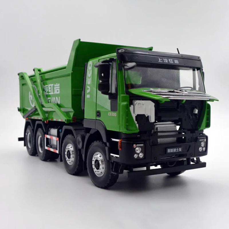 Diecast Alloy 1:24 Scale IVECO Heavy Waste Dump Truck Cars Model Adult Classics Toys Gifts Collection Souvenir Static Display