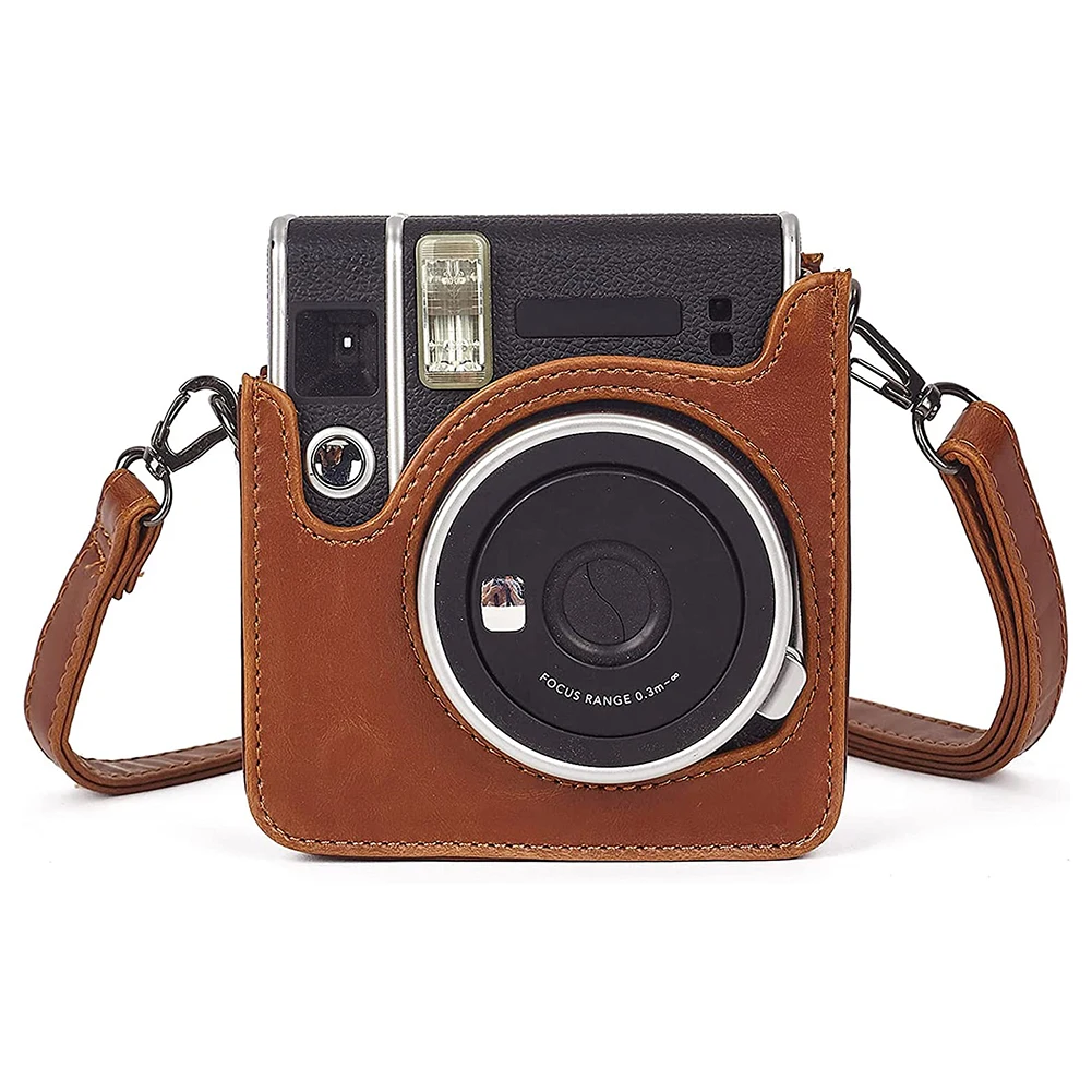 ريترو جلدية كاميرا واقية مع حزام الكتف ، غطاء حقيبة ل Fujifilm Instax Mini 40 ، السفر