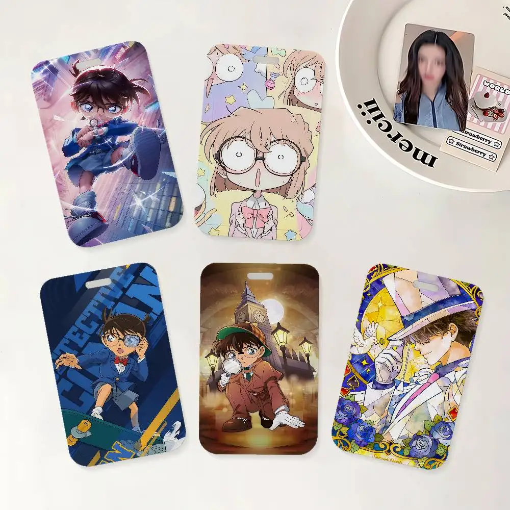 Porta credenciales de Anime D-Detective C-Conan con correa para el cuello para oficina, escuela, tarjeta de identificación, estuche para credenciales