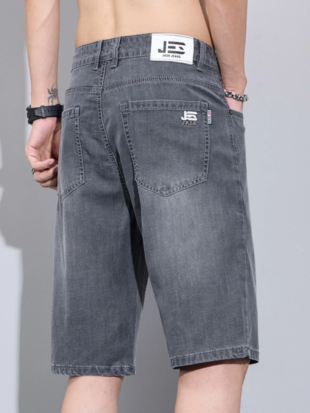 Jeans in seta di ghiaccio orts da uomo estivi sottili larghi dritti casual nuovi jeans in seta di marca 2025 jeans a gamba dritta a vita media