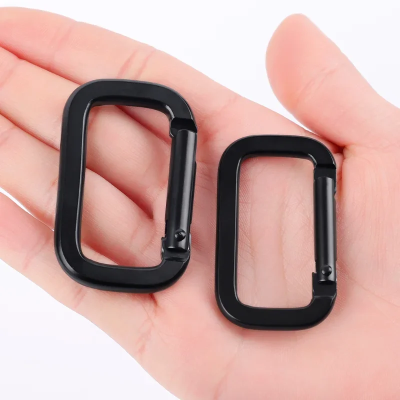 5/10pcs Square-Ring Carabiner Buckles Spring Carabiner Snap Hooks Clip Keychain Square Backpack Pendant Mini Buckle Outdoor Tool