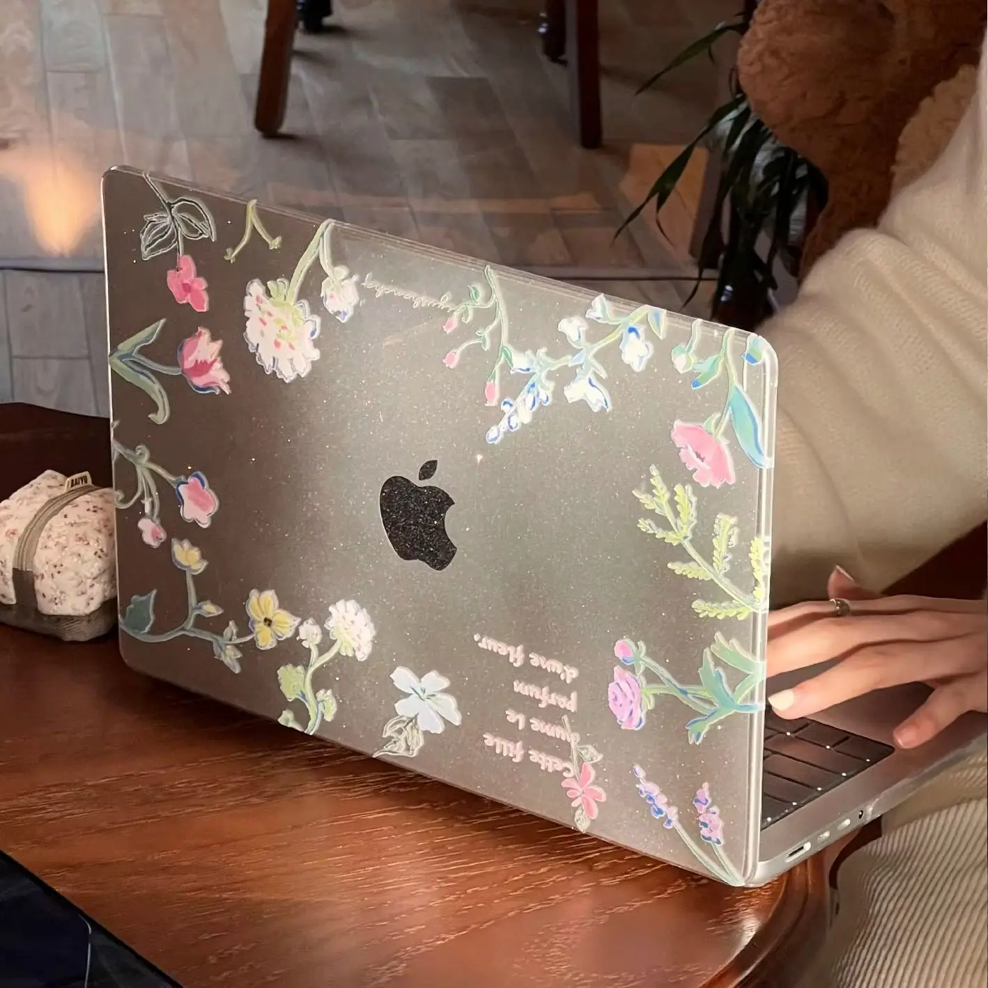 Secret Garden Flowers Glitter Laptop Case For Macbook Air 13.6 M4 NEO 15 M3 Hard Cover For Mac Book Pro 13 M1M2 14 M4 M5 16
