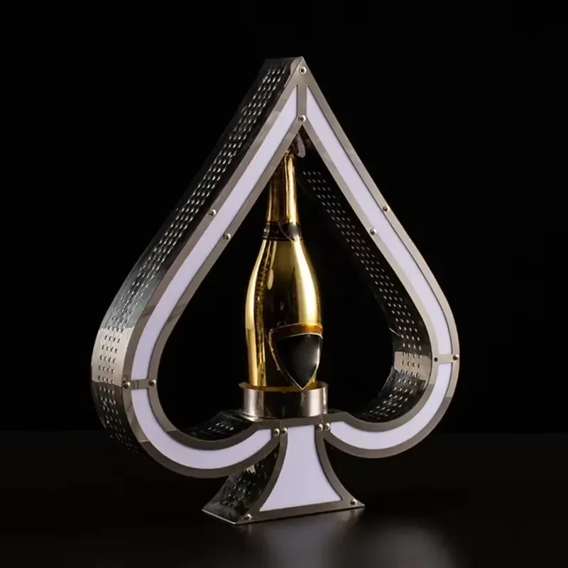VIP wine bottle display stand, commercial home bar display stand, with luminous bar, suitable for parties, can hold champagne