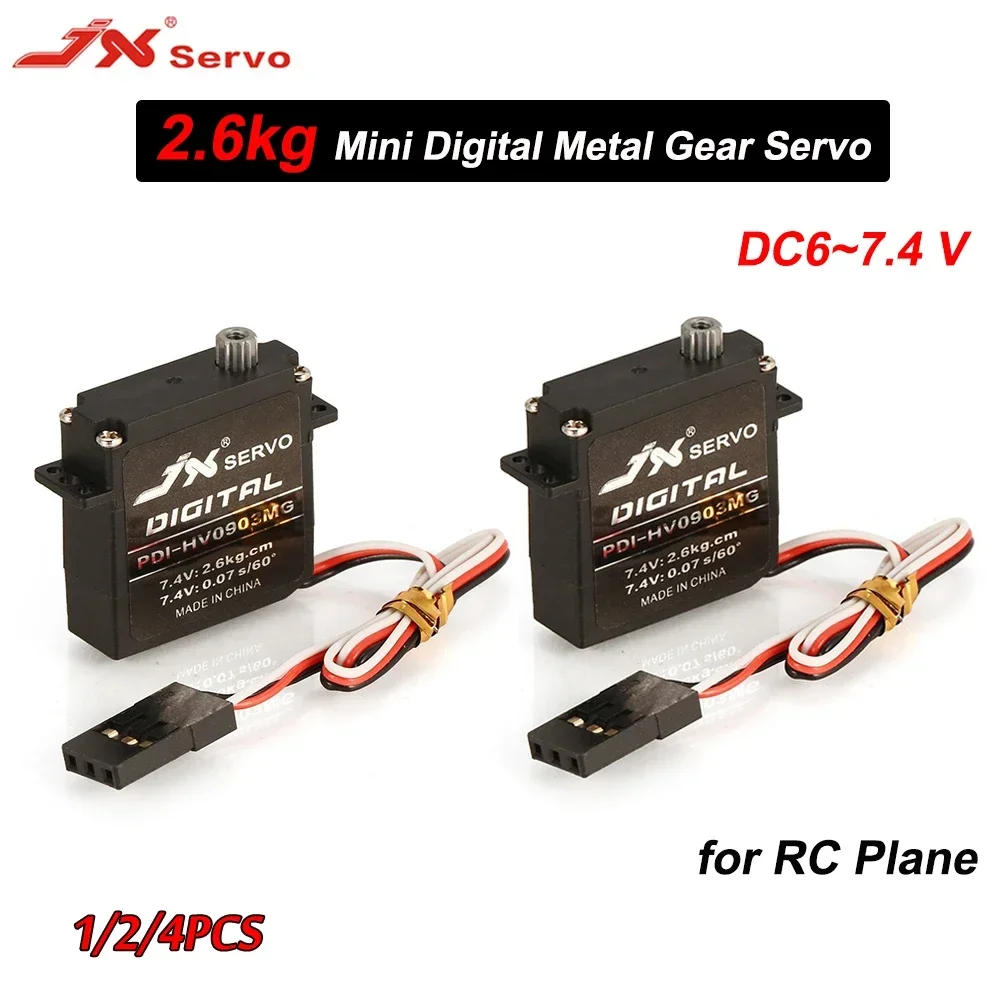 

JX PDI-HV0903MG 2.6KG 9.4g High Torque Digital Metal Gear Standard Coreless Motor Servo For RC Fixed Wing Plane Drone