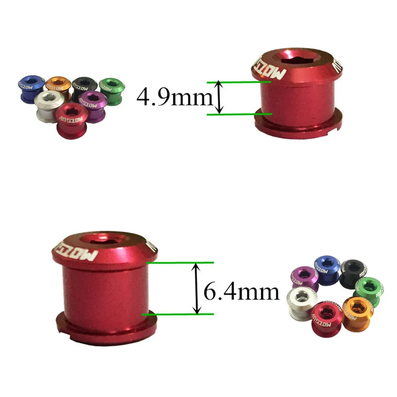 MOTSUV 5Pcs viti per ruota dentata per bicicletta bulloni per corona singola piastra dentale viti a disco da 6.5mm per parte guarnitura per bici da