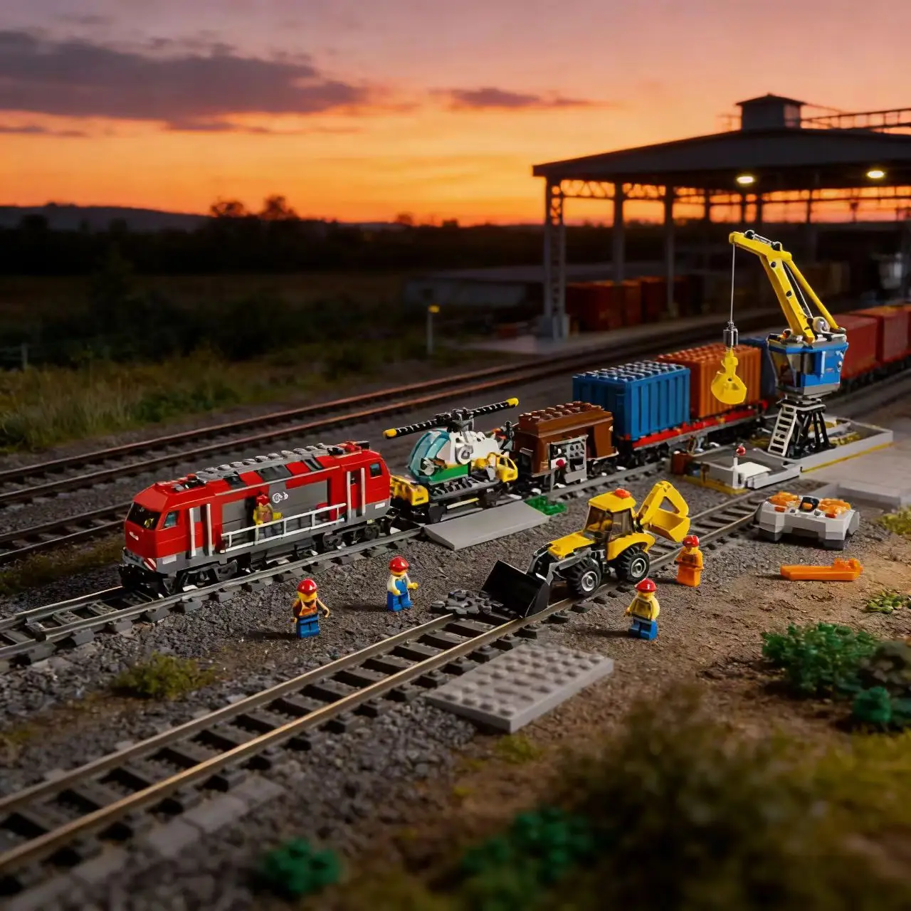 

New MOC City Red Remote Control Heavy Load Train Model Home Decoration Building Blocks Boys' Festival Gift