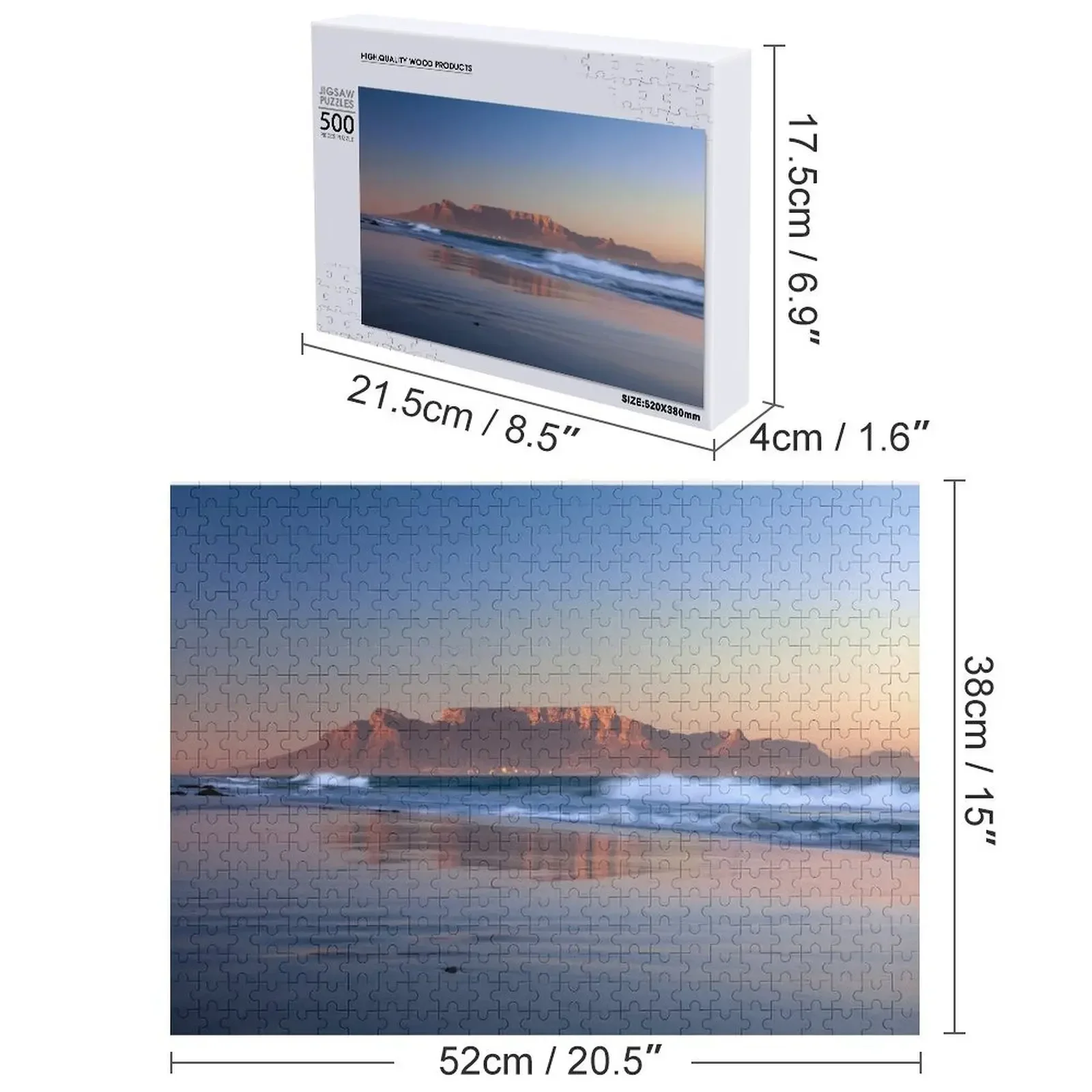 Cape Town Mère Ville Puzzle Bois Animaux Nom en bois Cadeau personnalisé Puzzle