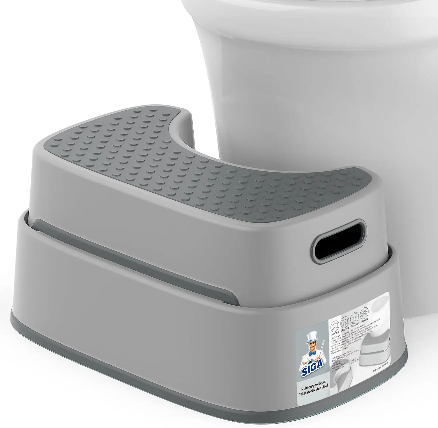 

Прочная противоскользящая подставка-ступенька для унитаза для взрослых и детей, регулируемая по высоте, компактный дизайн