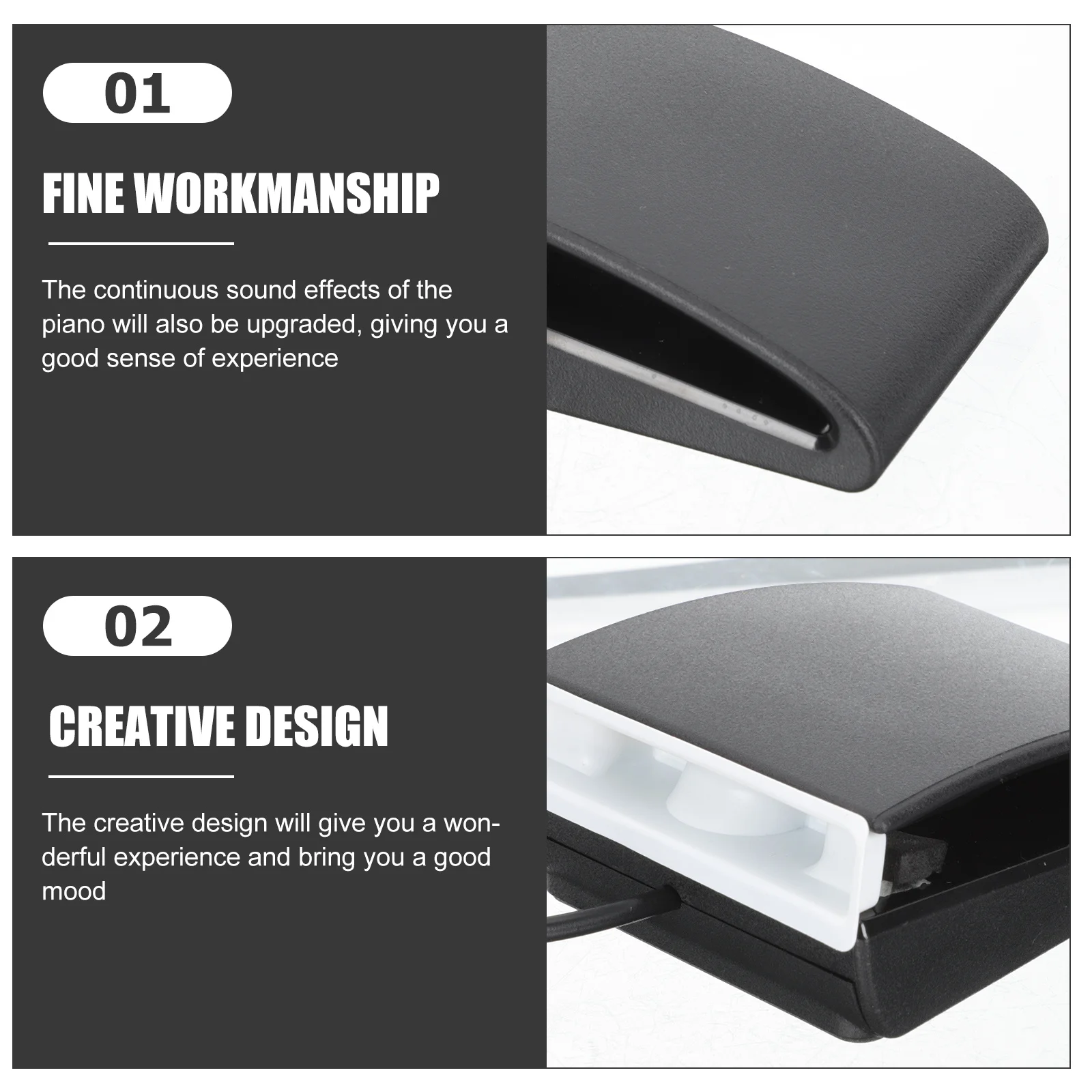 

Black Thickened Professional Electric Piano Pedal Nonslip Durable Sustain Pedal for Electric Drum Accessory Drum Accessory