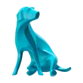 Sitting Dog sky blue