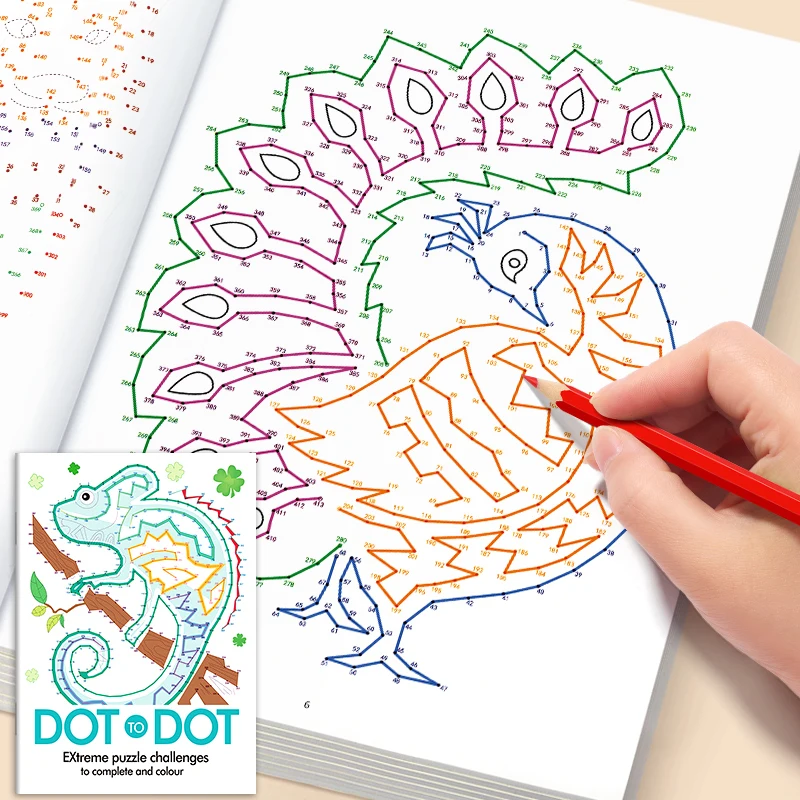 Connecting Patterns Through Dots and Lines, Pen Control Training 32 Color Pages Sketchbook with Dots and Lines, 32 Animal Themes