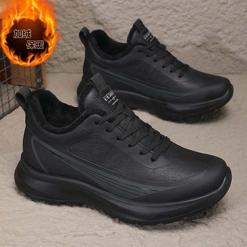 

2025 New Winter Men Lace Up Snow Boots Warm And Cold Proof Comfortable And Soft Waterproof And Anti Slip Waterproof And Non-slip