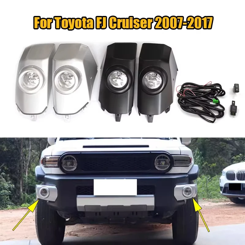 

1 Set For Toyota FJ Cruiser 2007-2017 Halogen Bulb Car Front Bumper DRL Daytime Running Light Fog Light Lamp Driving Light Kit