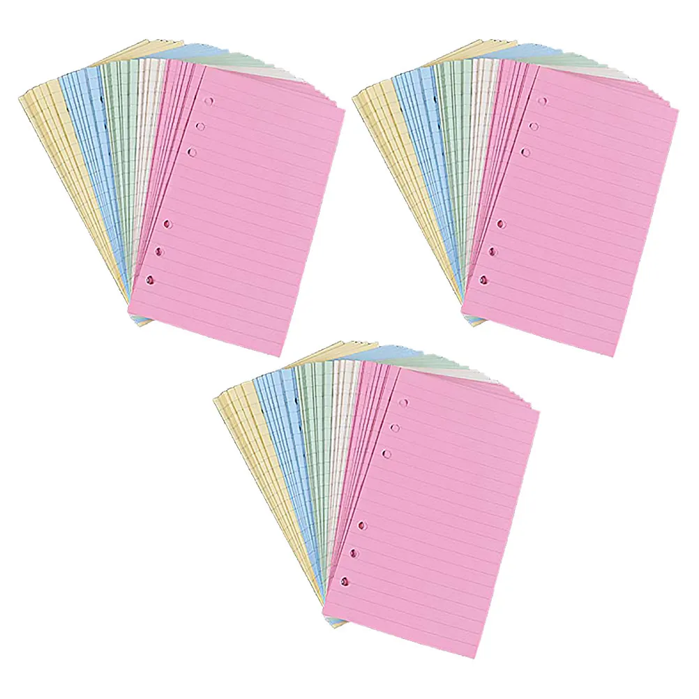 Loose-Leaf Paper Core Replacement A5 Colorful Horizontal Pattern Notebook Refill Paper for School Store Writing Journaling