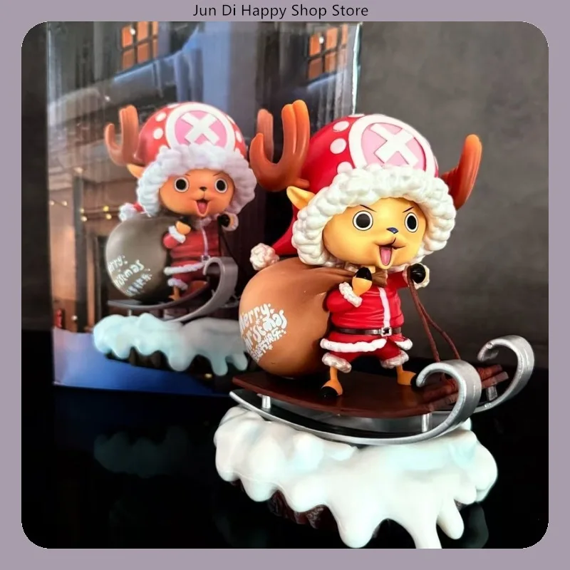16 سنتيمتر قطعة واحدة توني توني المروحية نسخة عيد الميلاد الشكل لطيف سانتا الزي أنيمي تمثال هدية للفتيات عيد ميلاد