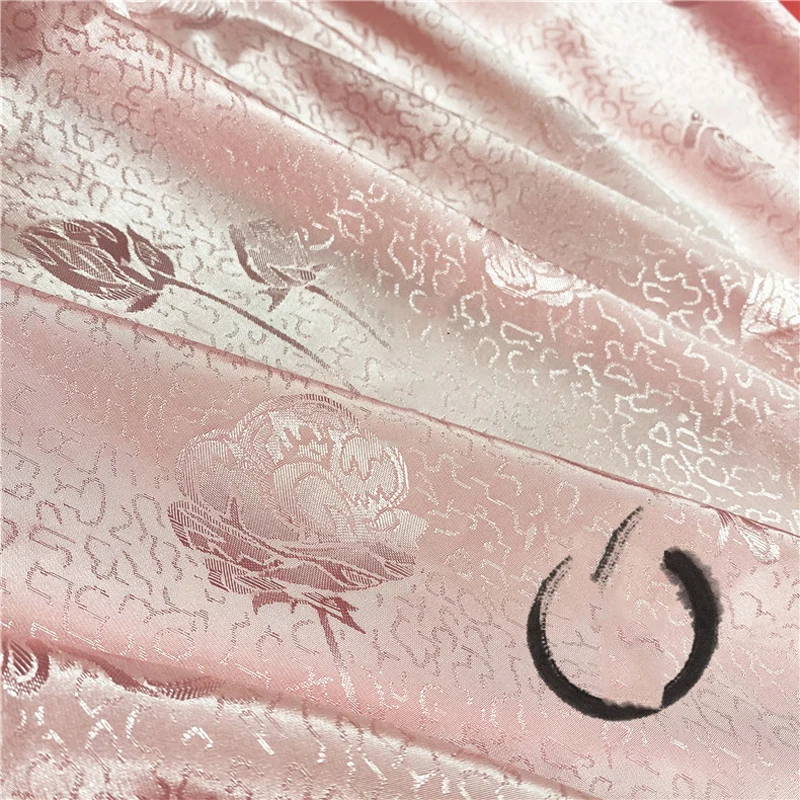 Rose Flower Branch Jacquard Fabric By The Meter for Clothes Dress Skirt Cheongsam Sewing Vintage Dark Pattern Textile Brocade