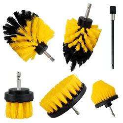 5PCS Electric Drill Brush Kit Multipurpose Power Cleaning Attachment Set Scrub Brush/Microfiber Cloth with Connecting Nylon Tile