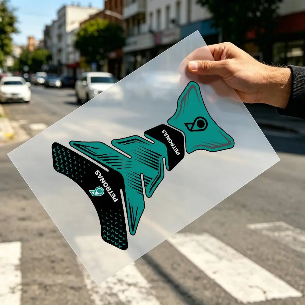 Für PETRONAS Flacher Fischgräten-Aufkleber Wasserdichter Motorrad-Tankaufkleber Vinyl-Grafiken Motorrad-Dekor Zubehör