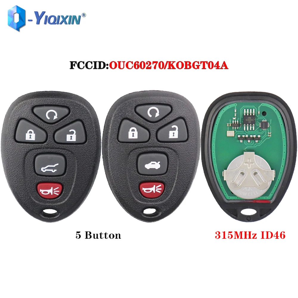 

YIQIXIN ID46 Keyless Go Remote For Chevrolet Cadillac Escalade GMC Yukon Suburban Tahoe Traverse 5 Button Auto Car Key For Buick